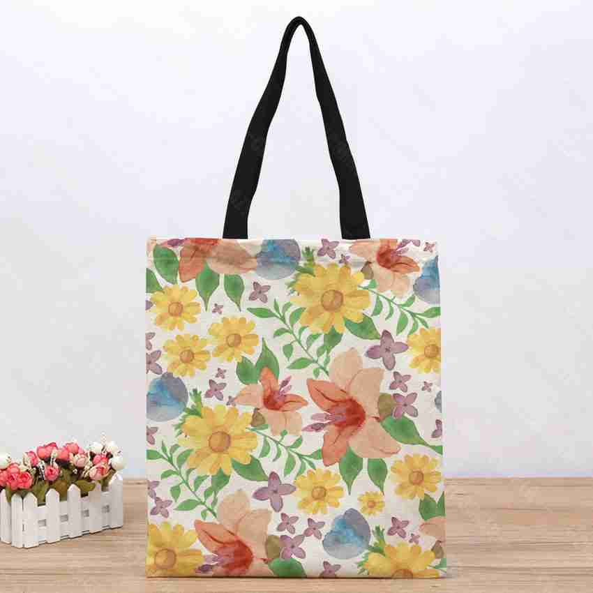 Floral canvas bag deals