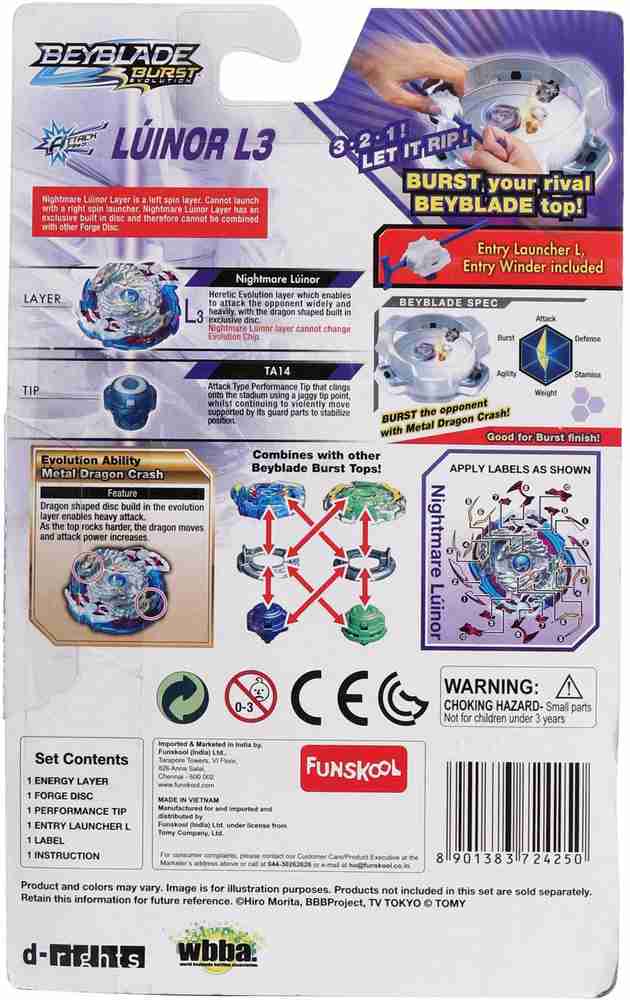 Beyblade burst evolution luinor l3 sales