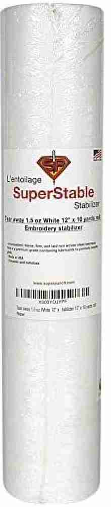 Tear Away Stabilizer White 1.5 oz 12 inch x 10 Yard Roll. SuperStable Embroidery Stabilizer Backing