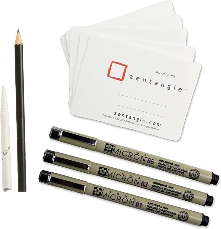 Sakura Pigma Micron Pens Set - Zentangle 11 pc Tool Set Pencil tortillion  Gift