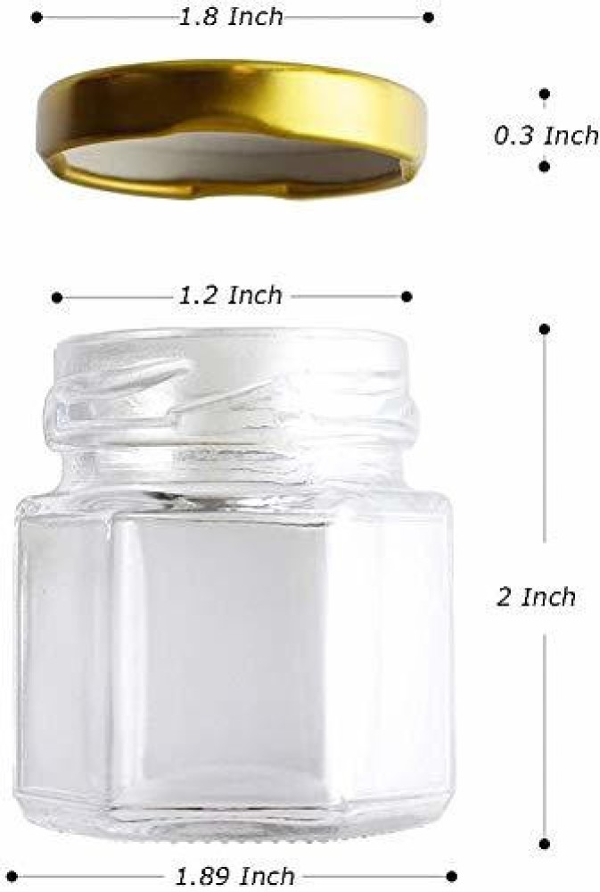 24 Pack Hexagon 3 oz 90 ml Mini Glass Canning Jars Jam Jars with Lids for