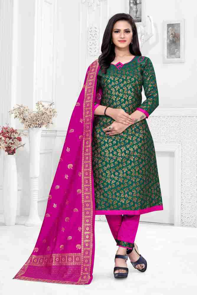 VASALI Cotton Silk Self Design Salwar Suit Material Price in India