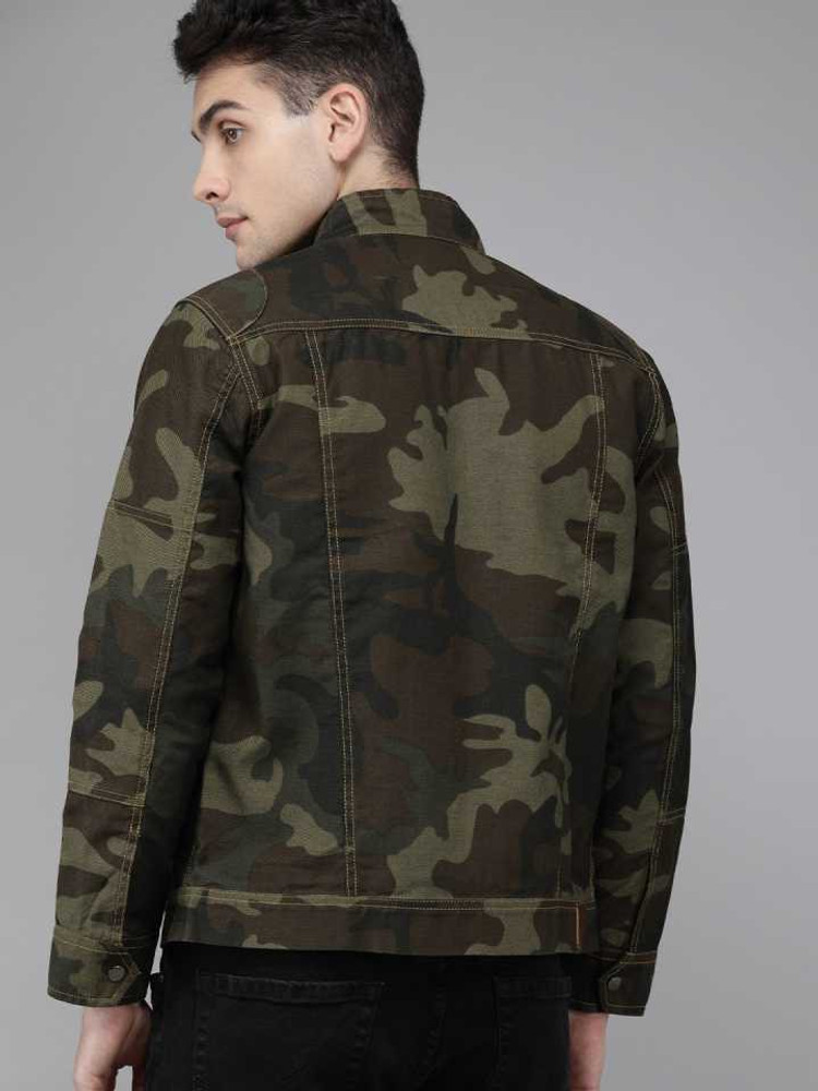 Camouflage denim jacket top