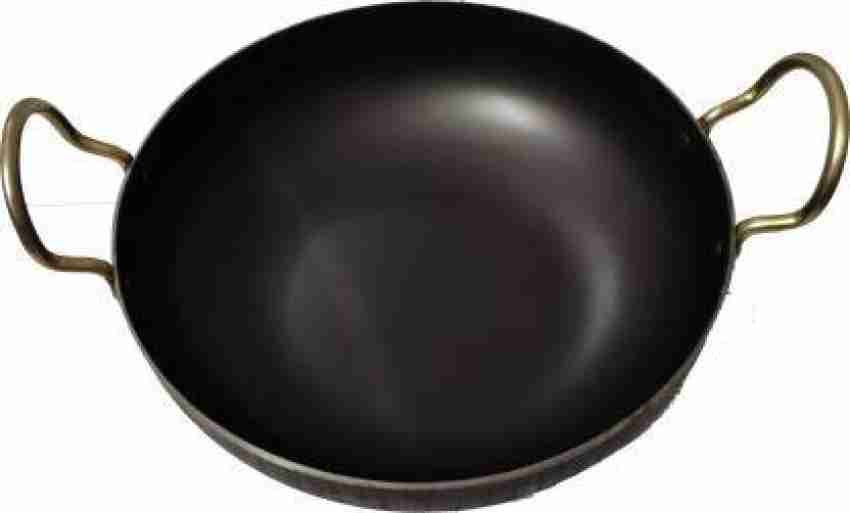 Iron Kadai Frying Pan for Cooking Pan Heavy Base Iron Multipurpose Use 12  Inch