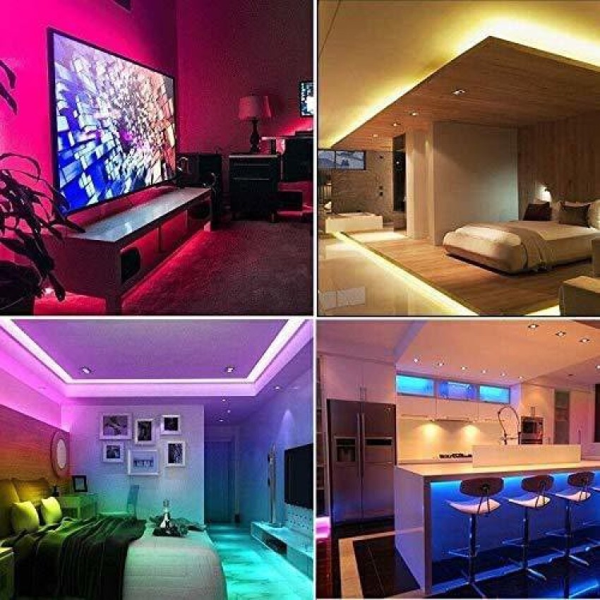 DAYBETTER LED Strip Lights, 100ft Light Strips with App Control Remote, 12V 5050 RGB LED Lights for Bedroom, Music Sync Color Changing Lights for Room