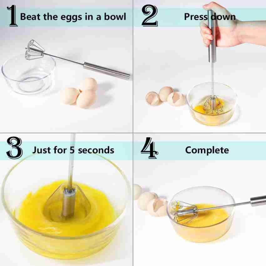 1pc Stainless Steel Manual Egg Beater- With This Handheld Kitchen Tool, You  Can Quickly And Easily Beat Eggs, Mix And Stir Ingredients. It's A  Multi-functional Kitchen Gadget.