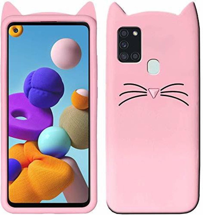 TKTHUB Back Cover for samsung a21s Girls 3D Cartoon Cute Cat