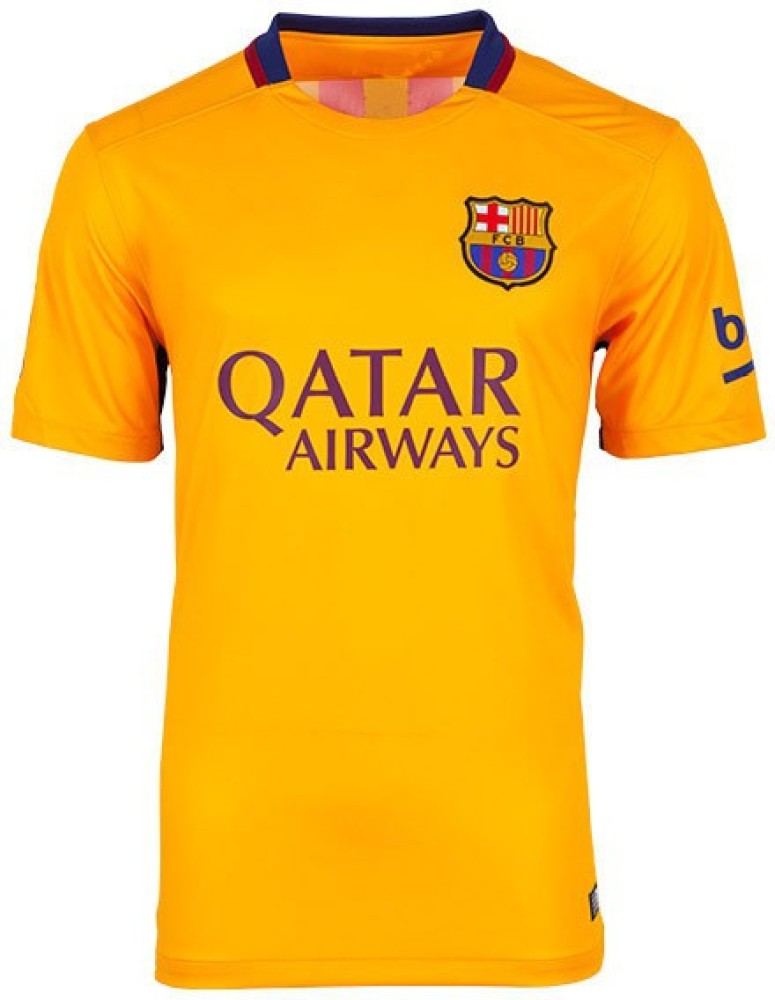 Navex Football Jersey Club Barcelona Yellow Short Sleeve Ket L Football Kit  - Buy Navex Football Jersey Club Barcelona Yellow Short Sleeve Ket L  Football Kit Online at Best Prices in India 