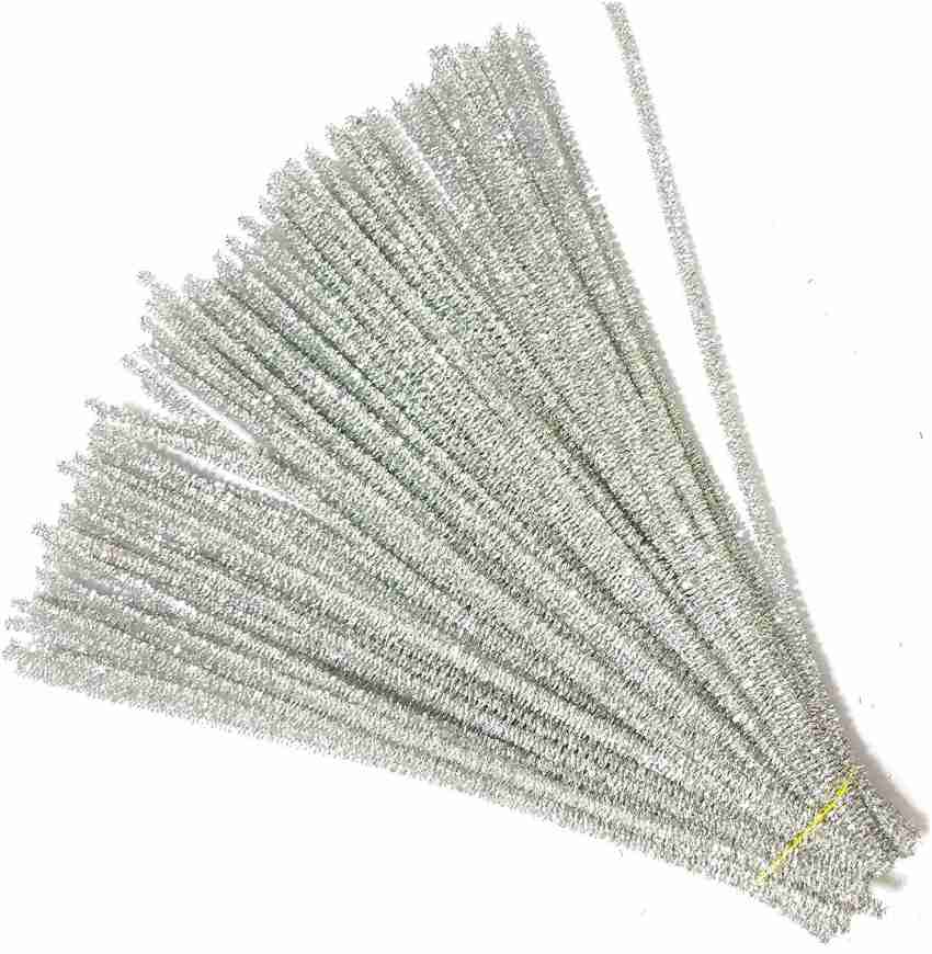 PRANSUNITA Sparkle Pipe Cleaners 25 Pcs, Chenille Stems for DIY Crafts  Decorations Creative School Projects (6 mm x 12 Inch), Color - Silver -  Sparkle Pipe Cleaners 25 Pcs, Chenille Stems for DIY Crafts Decorations  Creative School Projects (6 mm x 12
