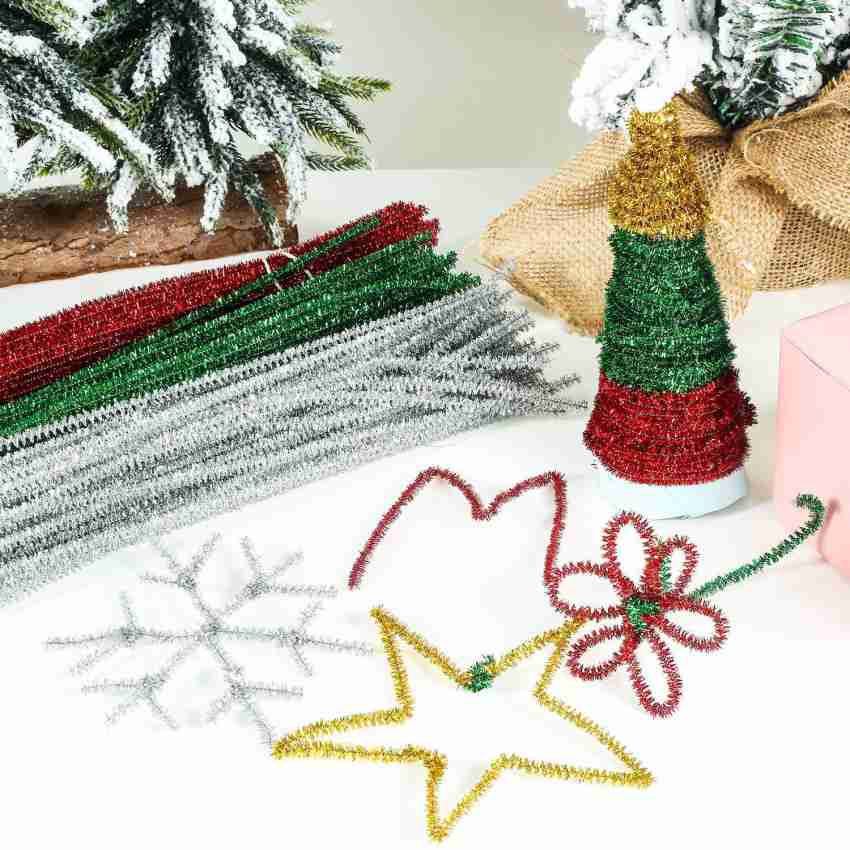 100 Sparkly Christmas Green Pipe Cleaners -  India