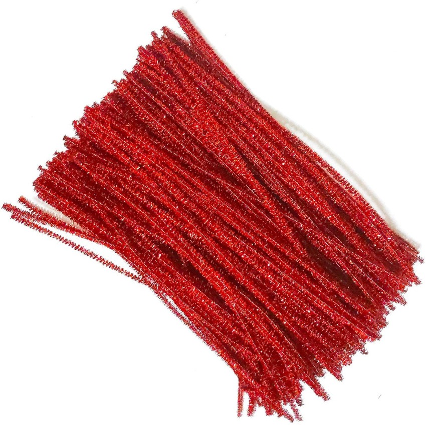 100Pcs Pipe Cleaners 30cm/12 inch Chenille Stems for DIY Art Crafts, Dark  Red