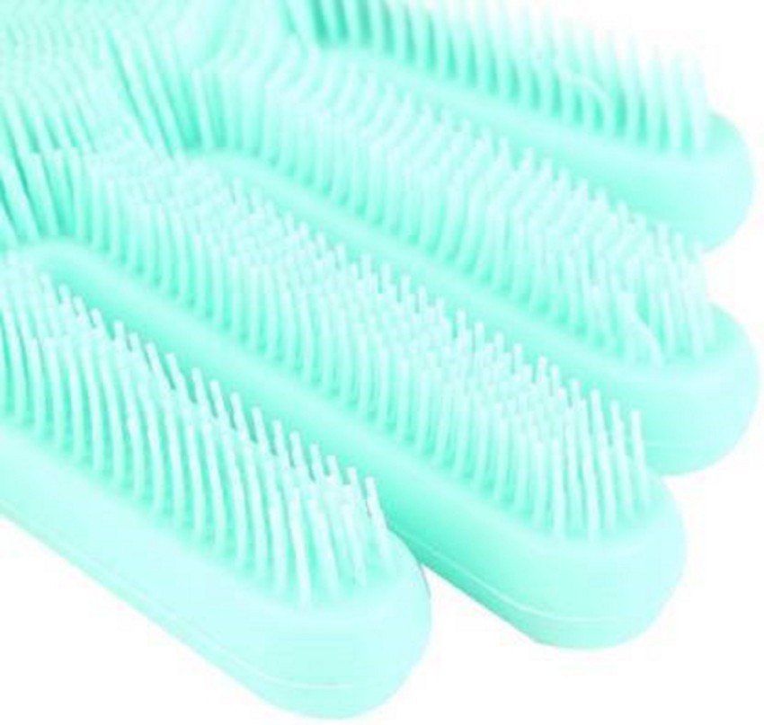 Magic Silicone Scrubber Rubber Cleaning Gloves Insulated Dishwashing  Kitchen Dish