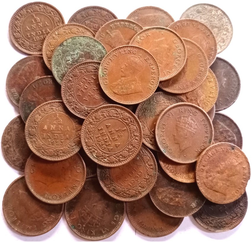 MANMAI COINS 100 COINS LOT British India 1 12 A KG V 1912