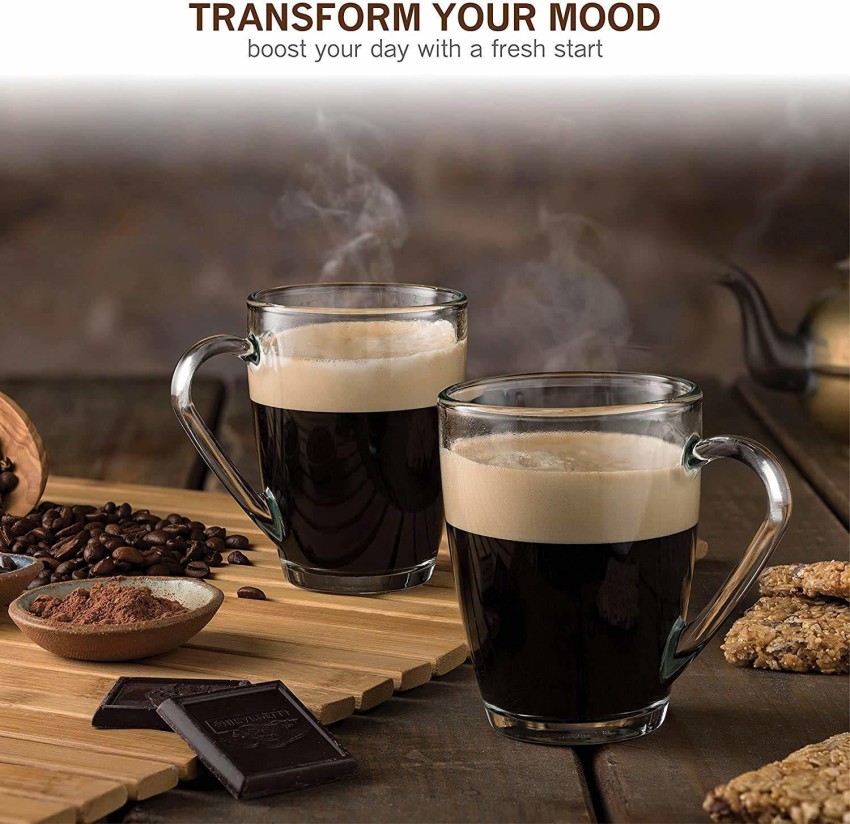 Staify Pack of 6 Glass Tea & Glass Coffee Cup Set, Plain Tea Cup With  Heavy Base, Hot Coffee Mug