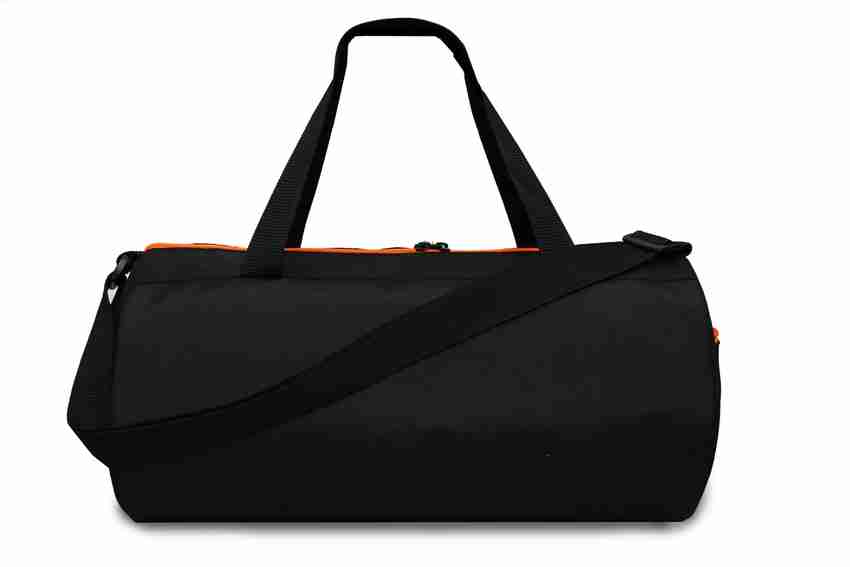 Sfane Men Women Black Sports Duffel Gym Duffel Bag Black Orange