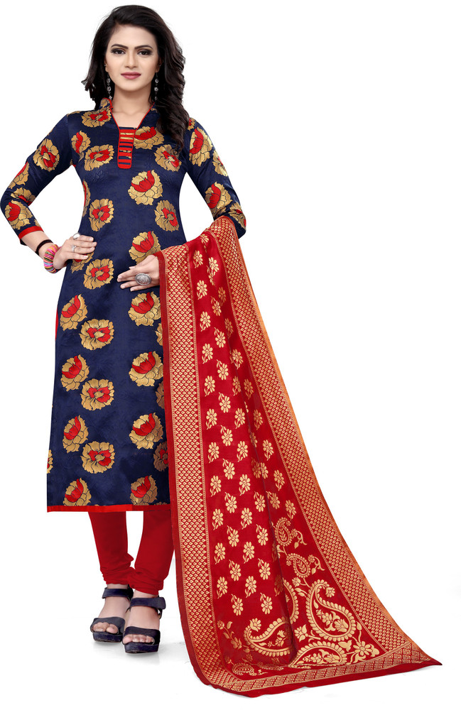 Diva s Choice Cotton Silk Self Design Salwar Suit Material Price