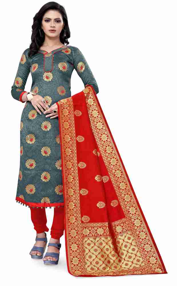FABDEAL Cotton Silk Self Design Salwar Suit Material Price in