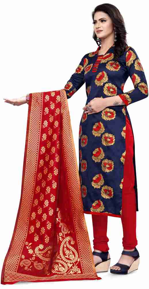 KLT FASHION Cotton Silk Self Design Kurta Churidar Material