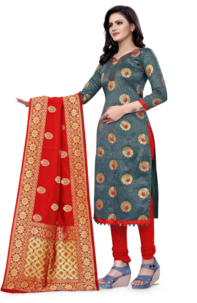 Diva s Choice Cotton Silk Self Design Salwar Suit Material Price