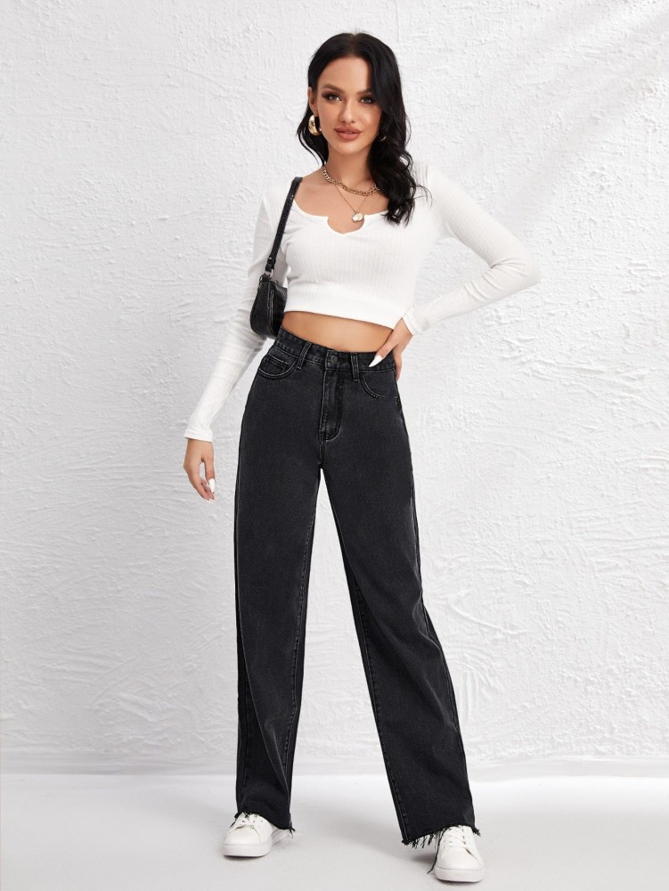 KOTTY Flared Women Black Jeans - Buy KOTTY Flared Women Black Jeans Online  at Best Prices in India