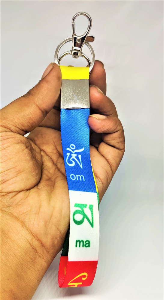 greencom Tibetan Ladakh Prayer Fabric id Tag and Peace symbol Id