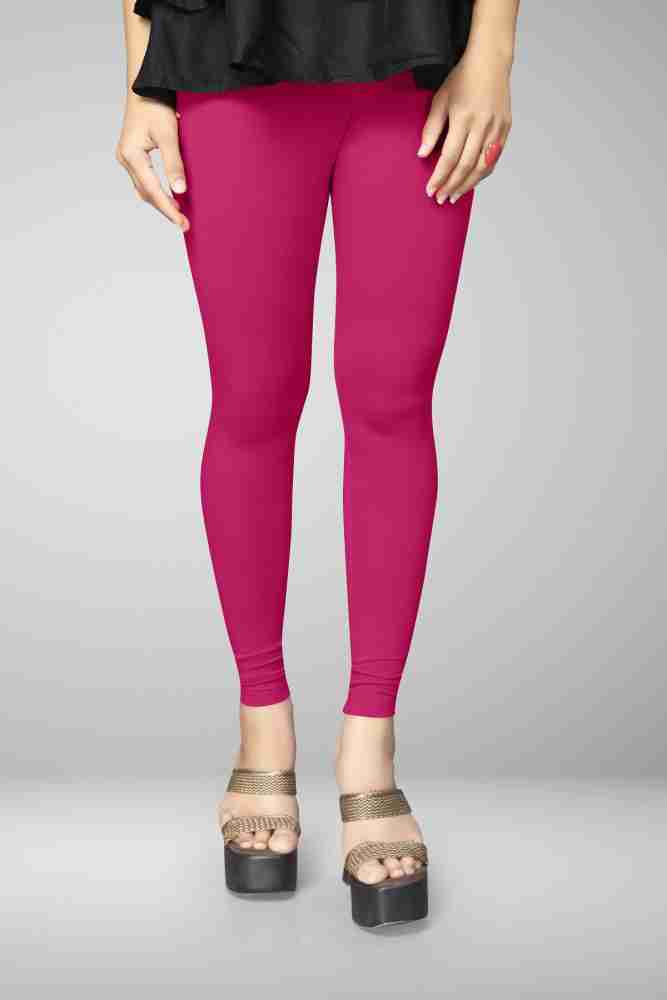 Buy Keshav Srushti Women Pink Solid Cotton Lycra Blend Legging (L