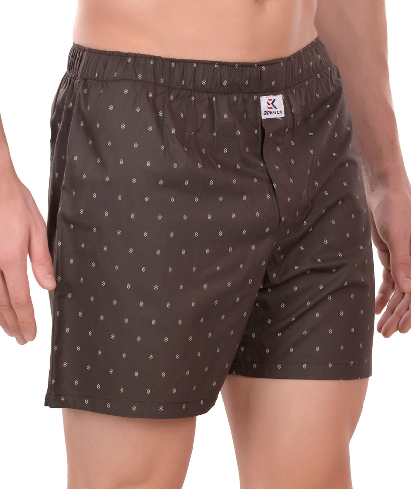 SIDEKICK Men s Cotton Boxers Shorts Combo Pack of 3 Printed