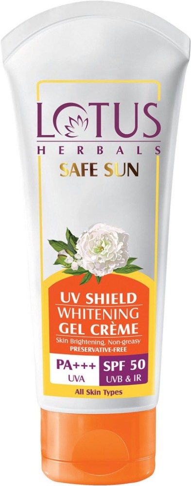 LOTUS HERBALS Safe Sun UV Shield Whitening Gel Cream SPF 50 UVB