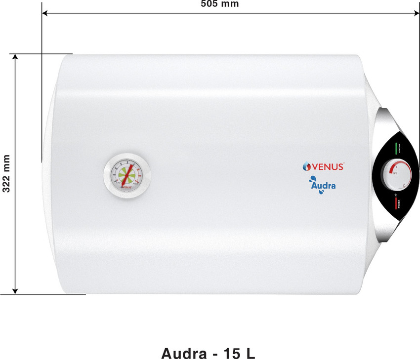 Buy Venus 15 L Storage Water Geyser (Audra 15AH, Horizontal Water Heater,  BEE Star Rating - 4,ISI ,Free Flexible Hose, White) online at Flipkart.com