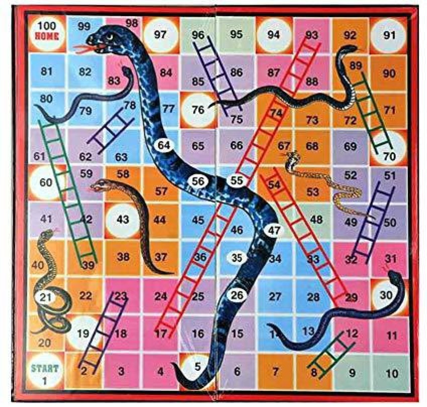 Buy Zhirk Ludo and Snakes & Ladders Big-Premium Multicolour Board