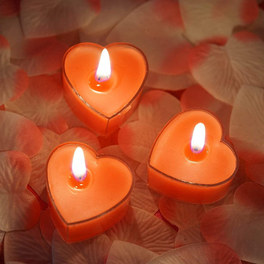 PartyballoonsHK 25Pcs Tealight Candles Romantic Heart Shaped