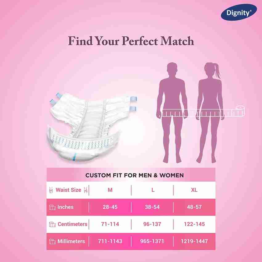 Romsons Dignity Magna, Waist Size 48- 57 Inches Adult Diapers - XL - Buy 10  Romsons COTTON Adult Diapers for babies weighing < 150 Kg