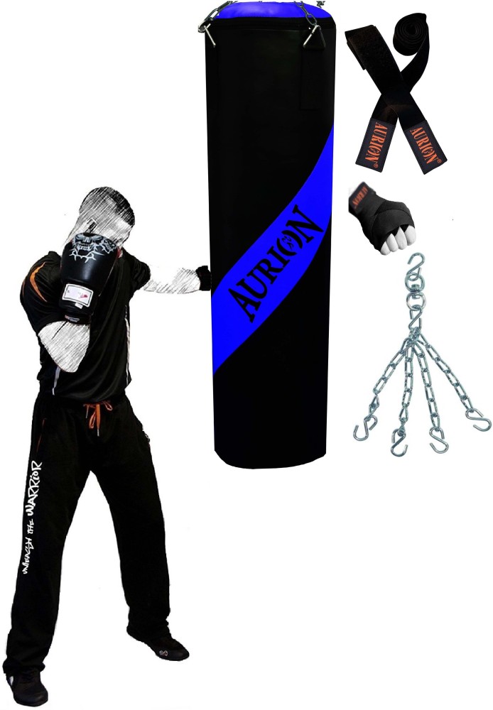 31.5-71 Punching Boxing Bag for Kids Adults, Unfilled Kickboxing Bag Kit  with Chains + Handbag Hook + Boxing Gloves + Hands Bandages, Muay Thai, MMA