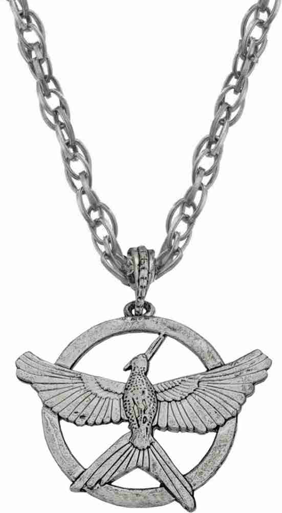 M Men Style Elegant Golden Movie The Hunger Games Flying Eagle Necklace  Dapeng Wings Robin Mockingbird Locket With Link Chain Sterling Silver Zinc, 