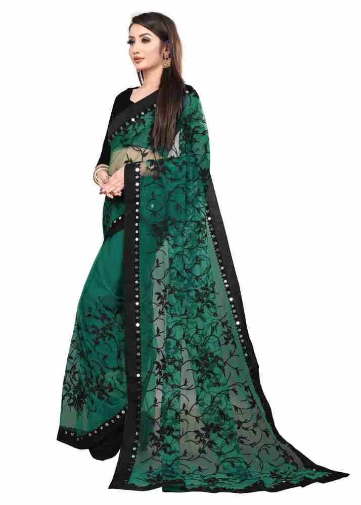 Buy Green Sarees for Women by ZIKARAA Online