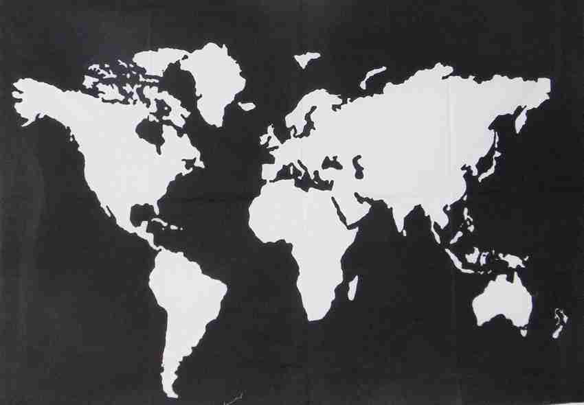 Black and white world map tapestry clearance