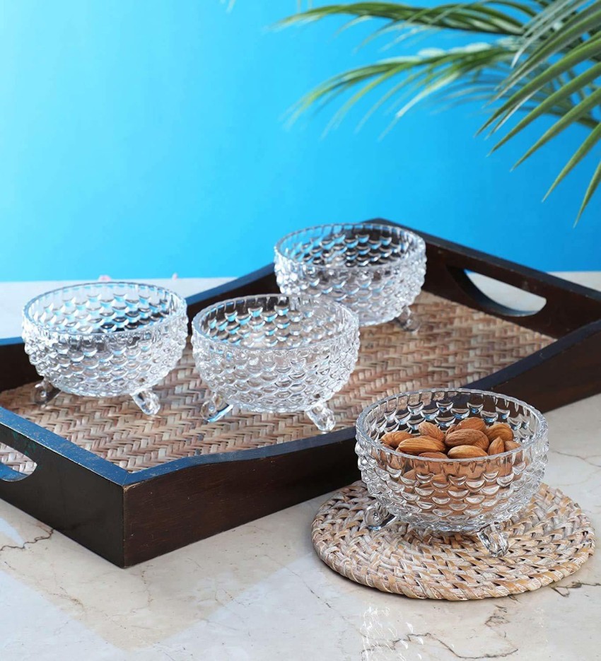 New Arrival 7PCS Glass Salad Bowl Set Big Fruit Bowl with Small