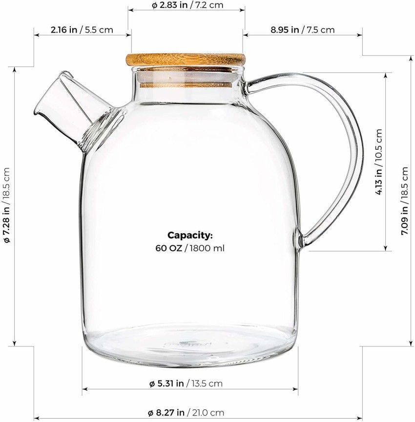 Masox Store 1.8 L Glass Water Jug Price in India - Buy Masox Store