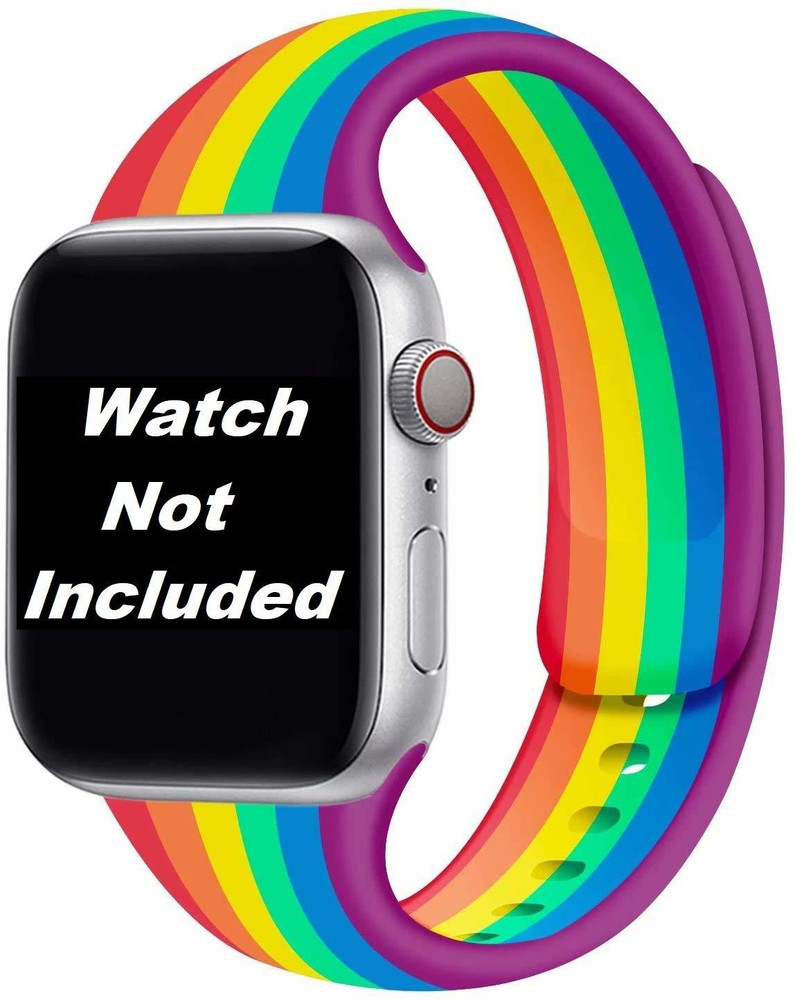 Rainbow apple sales watch band silicone