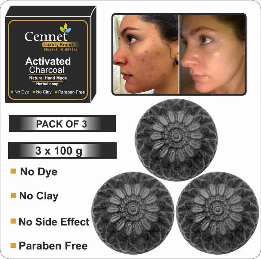 CENNET Activated Charcoal Soap For Women Skin Whitening Acne