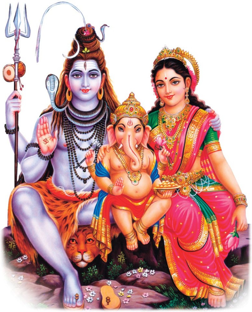 Masstone 50 cm Lord Shiva Parvati Ganesha Family Religious God ...