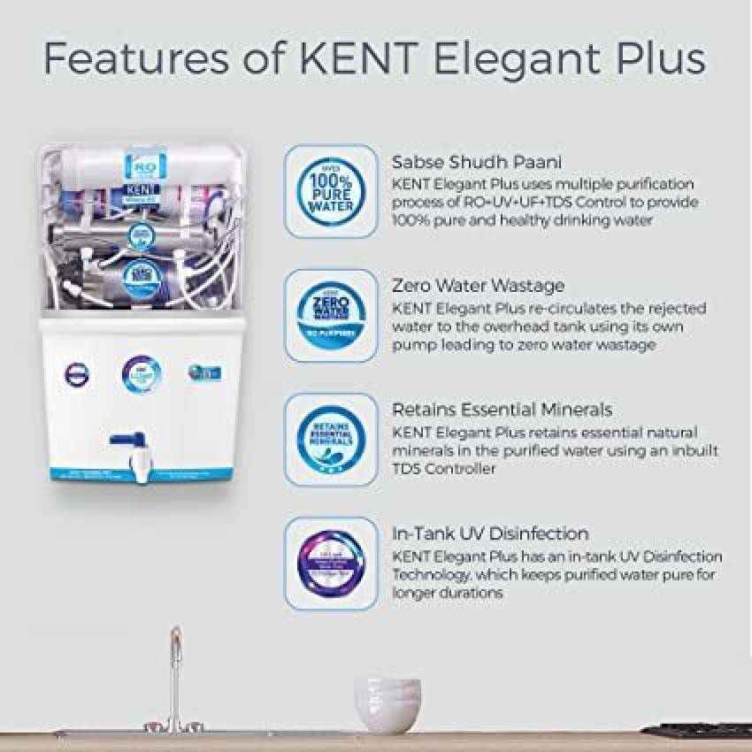 KENT Super Plus RO Water Purifier - Water Purifier with RO+Uf+Uv+TDS  Controller