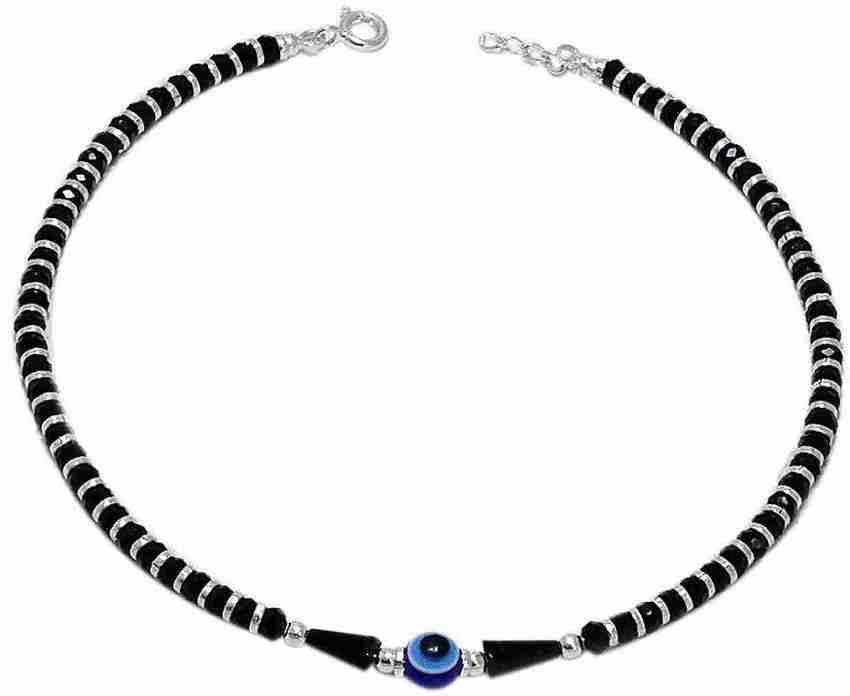 DARSHRAJ Jewels 925 Sterling Silver 10 Ball Black Thread Anklet Bracelet  Black & Silver Online in India, Buy at Best Price from  -  11673521