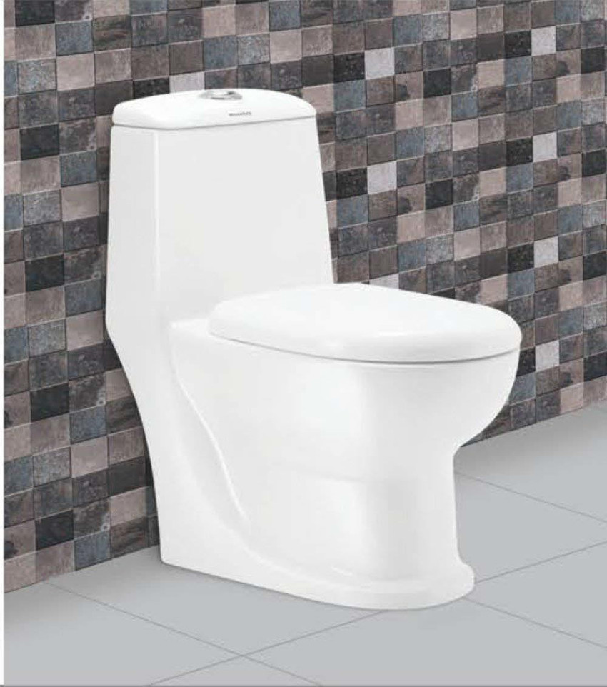 BM BELMONTE Ceramic Floor Mounted One Piece Western Toilet Water