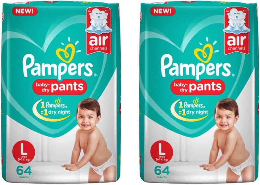 Pampers Happy Skin Pants, L Size, 64 Count (Super Jumbo Pack)