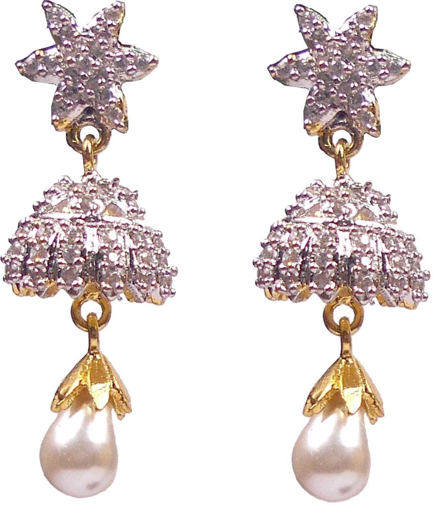 Flipkartcom  Buy ZEROKAATA American Diamond Daily wear Stud Earrings  Alloy Stud Earring Online at Best Prices in India