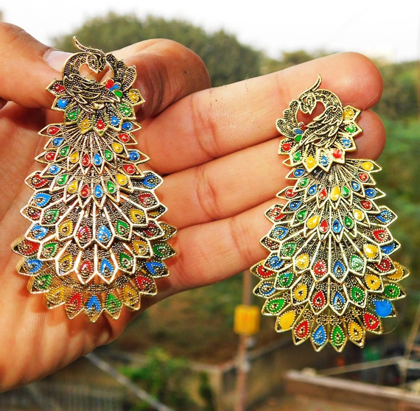 Peacock earrings store flipkart