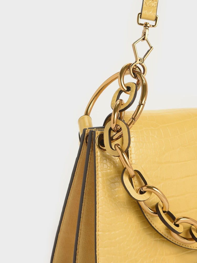 Charles and keith yellow sling bag sale