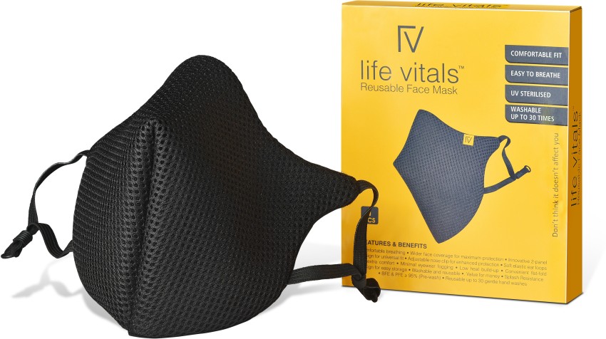 Life vitals Resuable Washable Cloth 6 Layer Mask, for Kids Black Pack of 3  LV1101 Cloth Mask Price in India - Buy Life vitals Resuable Washable Cloth  6 Layer Mask, for Kids