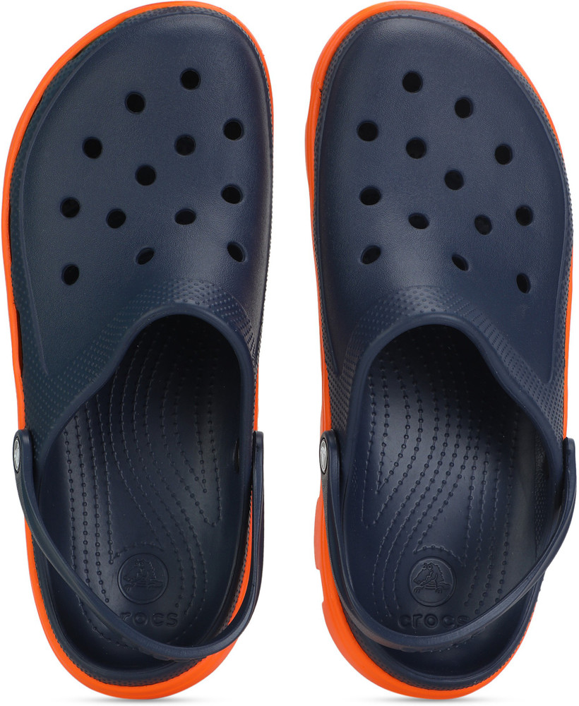 Orange and blue crocs best sale